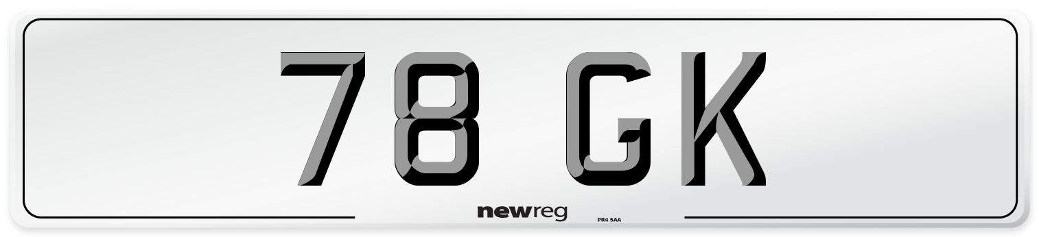78 GK Number Plate from New Reg